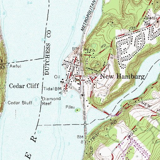Topographic Map of Main Street Historic District, NY