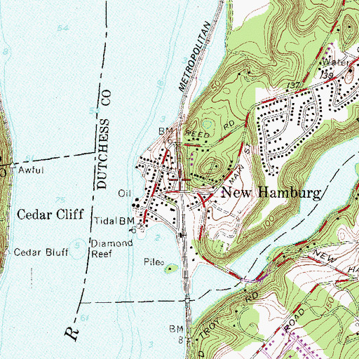 Topographic Map of Stone Street Historic District, NY
