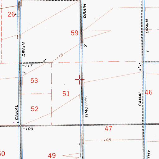 Topographic Map of Timothy Two Drain, CA