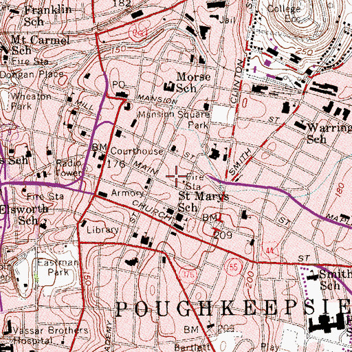 Topographic Map of Starlight Theater (historical), NY