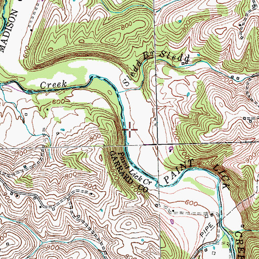 Topographic Map of The Territory, KY