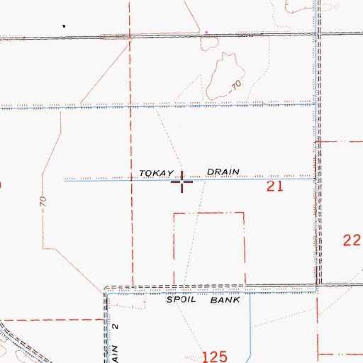 Topographic Map of Tokay Drain One, CA