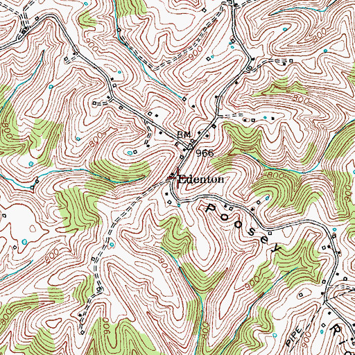 Topographic Map of Edenton Post Office (historical), KY