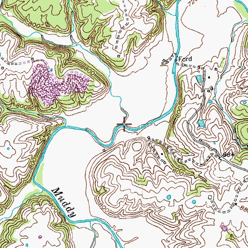 Topographic Map of Turpin Branch, KY