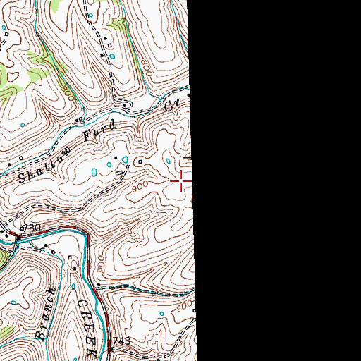 Topographic Map of Shallow Ford Hill, KY