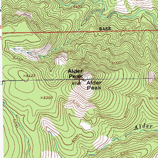 Topographic Map of Alder Peak, AZ
