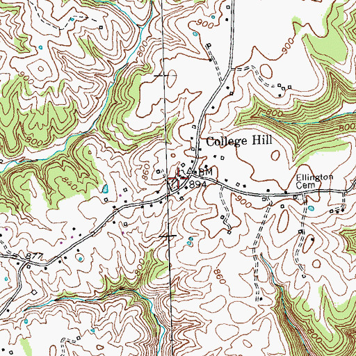 Topographic Map of College Hill Church Cemetery, KY