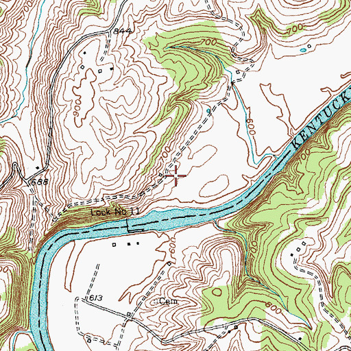 Topographic Map of Drownville Post Office (historical), KY