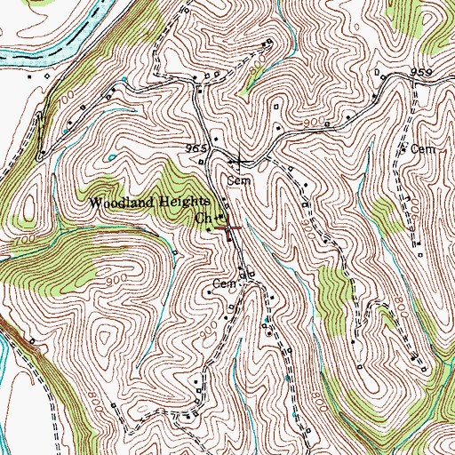 Topographic Map of Haysburg Post Office (historical), KY
