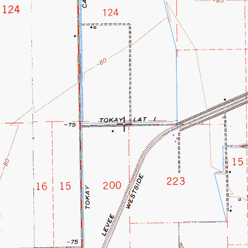 Topographic Map of Tokay Lateral One, CA