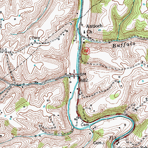 Topographic Map of Whitlock Railroad Station (historical), KY