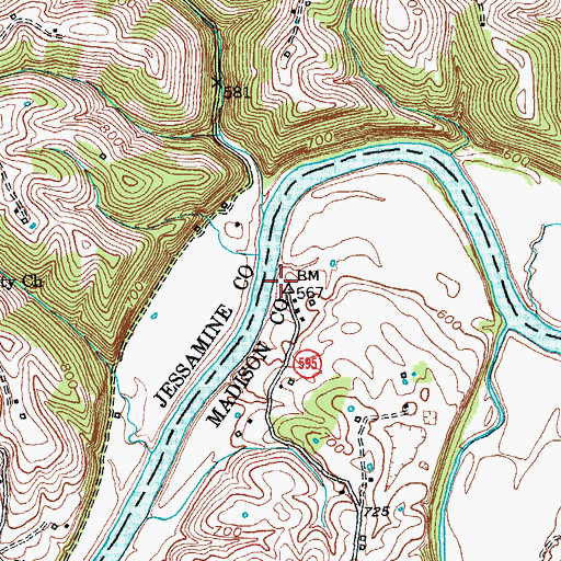 Topographic Map of Lower Hunters Ferry (historical), KY