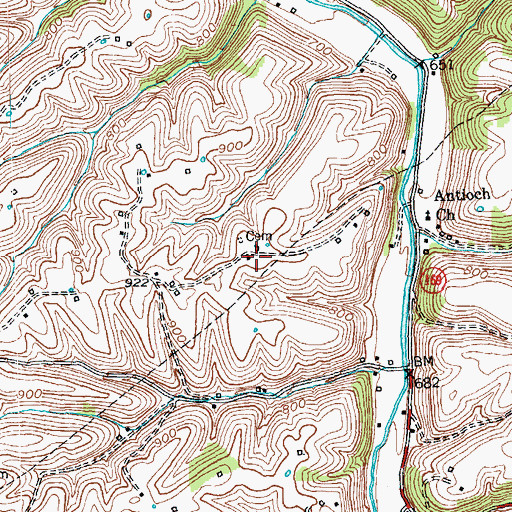 Topographic Map of Whitlock Hill, KY