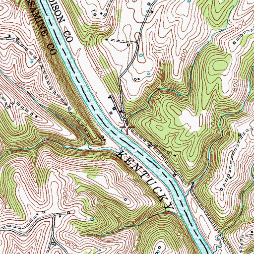 Topographic Map of Carvers Ferry (historical), KY