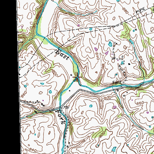 Topographic Map of Coopers Run, KY