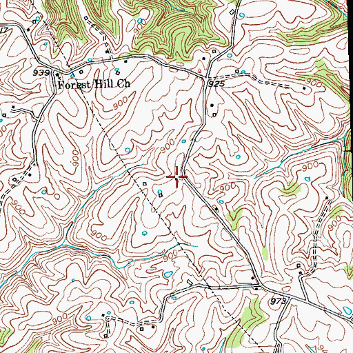Topographic Map of Hockaday Post Office (historical), KY