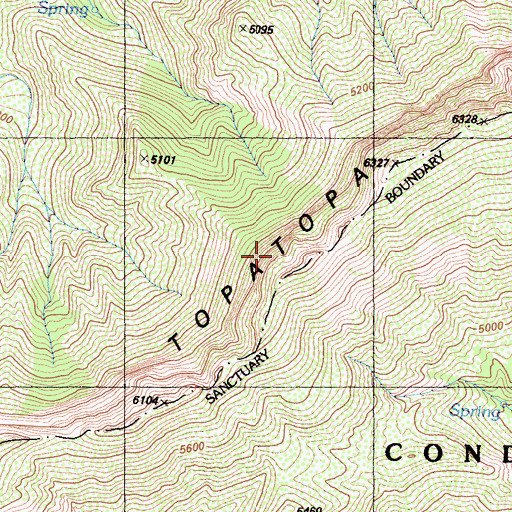 Topographic Map of Topatopa Mountains, CA