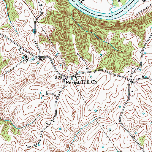 Topographic Map of Forest Hill School (historical), KY