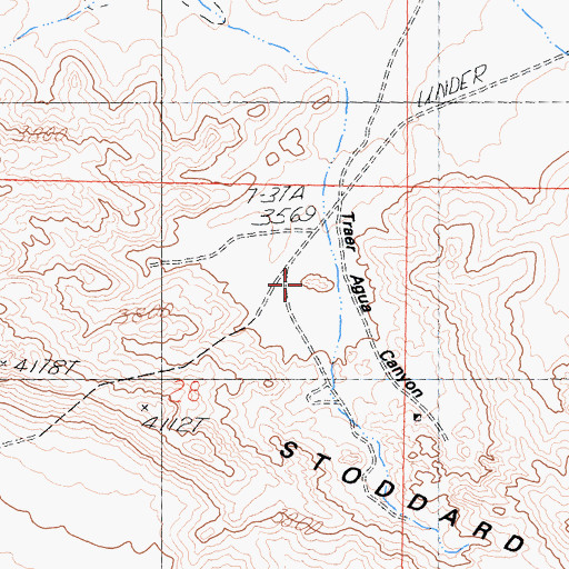 Topographic Map of Traer Agua Canyon, CA