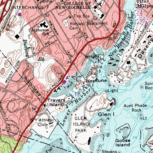 Topographic Map of Neptune Pond, NY