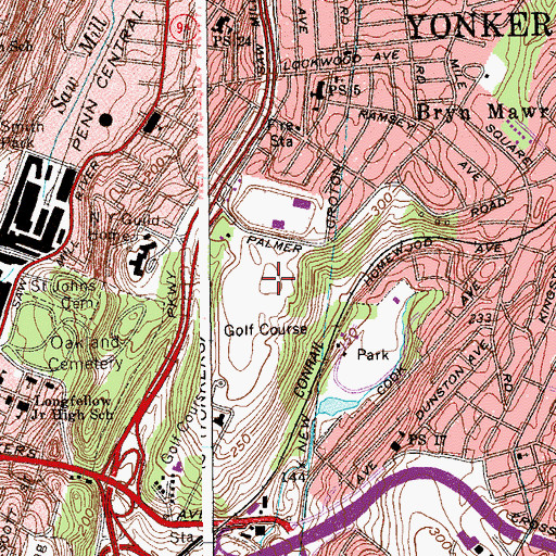 Topographic Map of Post Hill, NY