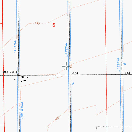 Topographic Map of Trifolium Ten Drain, CA