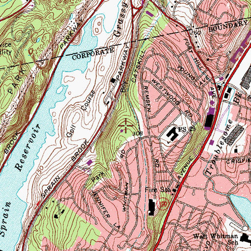 Topographic Map of Rory O'Moore Parklet, NY