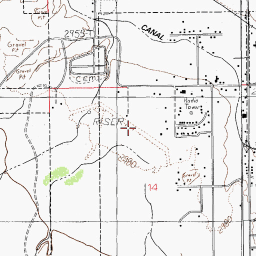 Topographic Map of Dave Lee Detention Dam, AZ