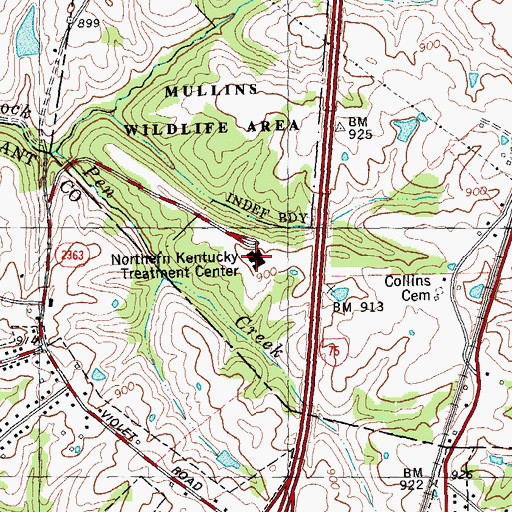 Topographic Map of Northern Kentucky Treatment Center, KY
