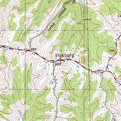 Topographic Map of Fiskburgh Post Office (historical), KY