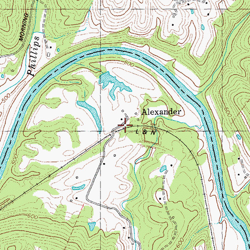 Topographic Map of Alexandria Railroad Station (historical), KY