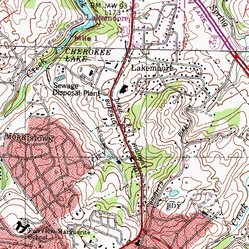 Topographic Map of Buffalo Trail, TN