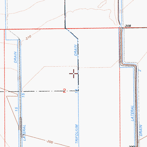 Topographic Map of Trifolium Fourteen Drain, CA