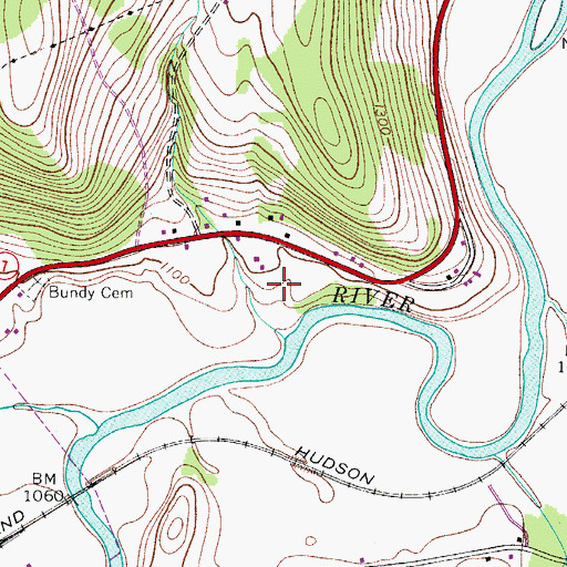 Topographic Map of Lundins Tree Farm, NY