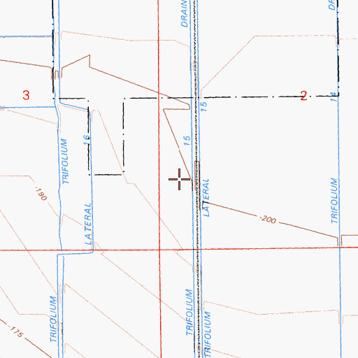 Topographic Map of Trifolium Fifteen Drain, CA