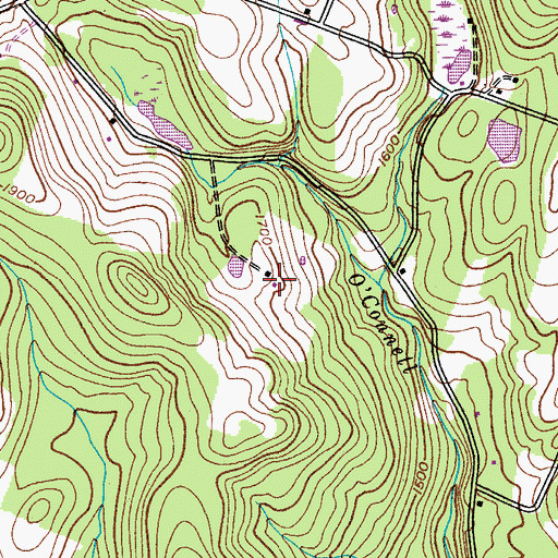 Topographic Map of Wasted Acres, NY