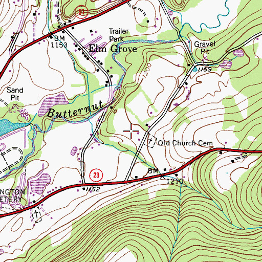 Topographic Map of Blue Bird Hill Farm, NY
