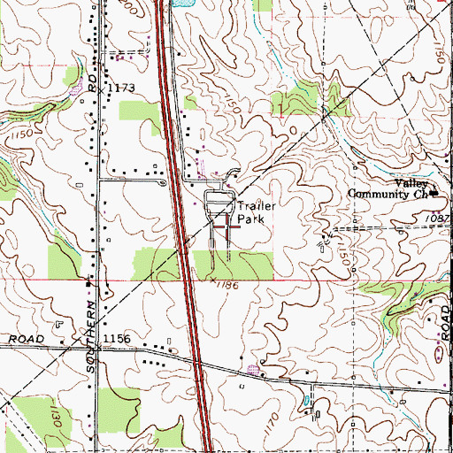 Topographic Map of Oak Park Mobile Home Park, OH