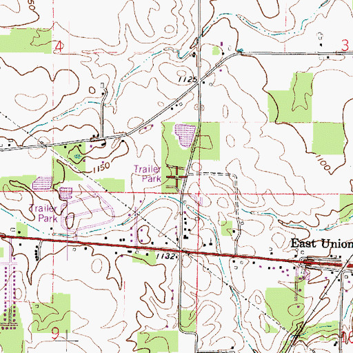 Topographic Map of Millbourne Mobile Manor, OH