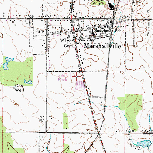 Topographic Map of Marshall Estates, OH
