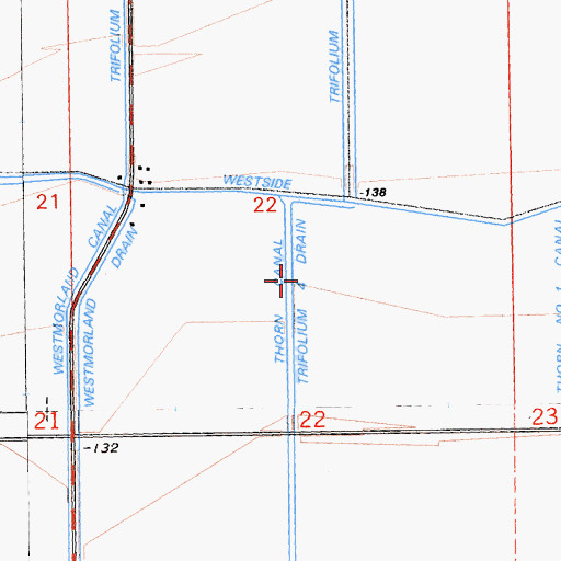Topographic Map of Trifolium Four Drain, CA