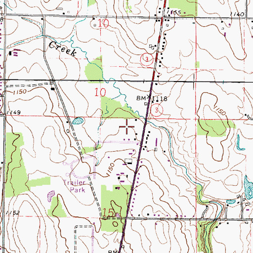 Topographic Map of Spruce Tree Village, OH