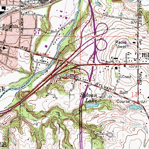 Topographic Map of Forest View Mobile Home Park, OH