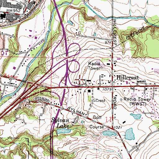 Topographic Map of Sunset Trailer Park, OH