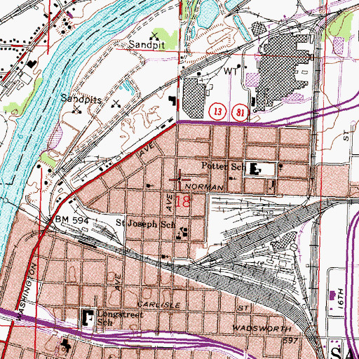 Topographic Map of Mount Olive Baptist Church, MI
