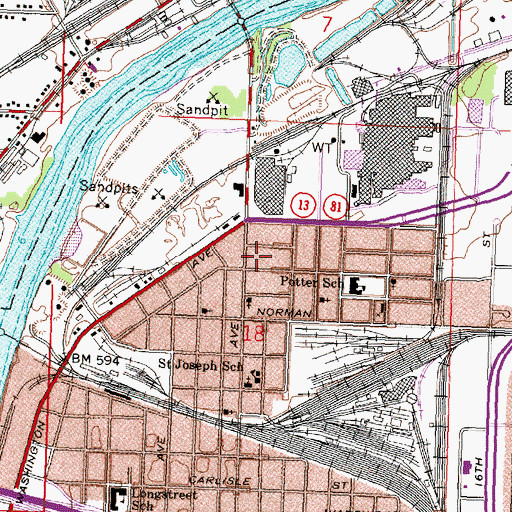 Topographic Map of Saint Johns Missionary Baptist Church, MI