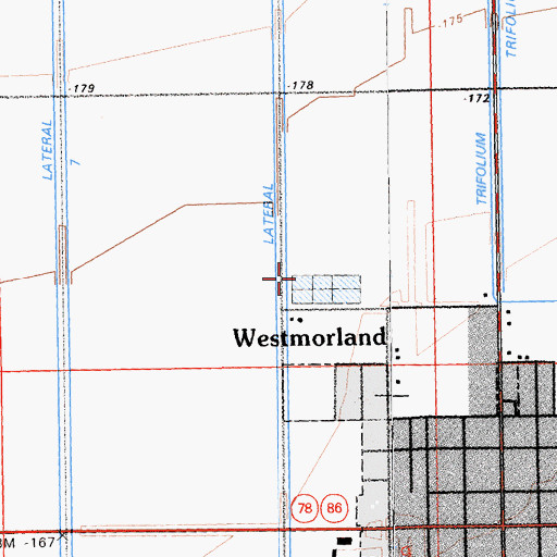 Topographic Map of Trifolium Six Drain, CA