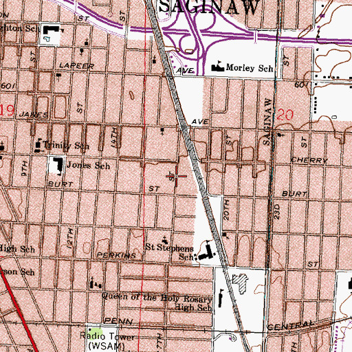 Topographic Map of New Jerusalem Baptist Church, MI