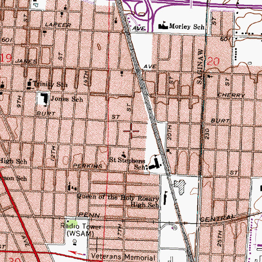 Topographic Map of Church of Christ South Seventeenth, MI