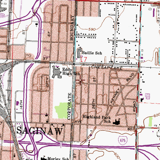 Topographic Map of Lighthouse Church of God, MI